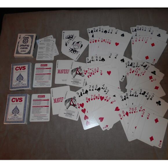 CVS Playing Card Hoyle Lot C9101 Maverick Horse Joker 1 Complete Deck/3 Partials - Picture 5 of 6